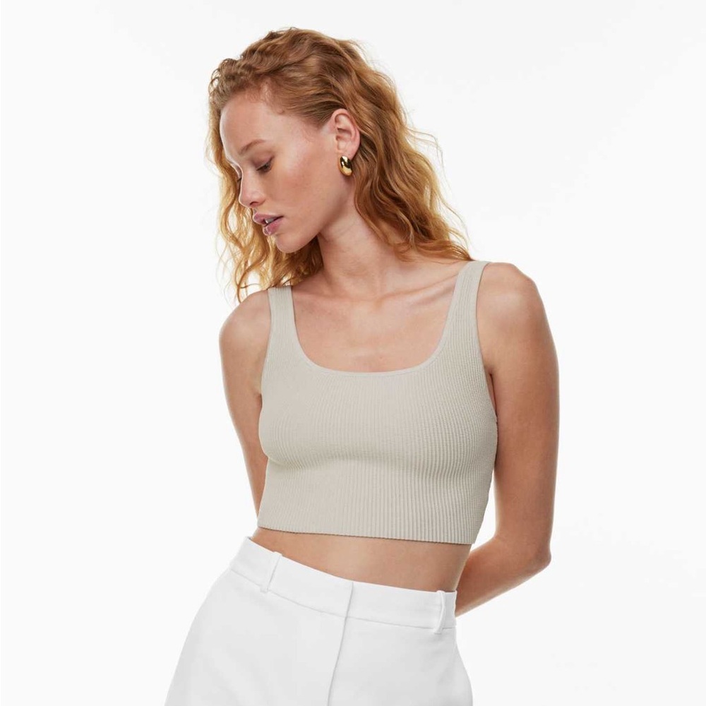 Babaton Sculpt Knit Squareneck Cropped Tank